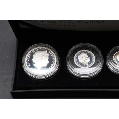 1572 - A ROYAL MINT BRITANNIA FOUR COIN SILVER PROOF SET, 2008. A four coin silver proof set comprising 20p... 