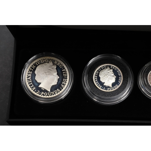 1574 - A ROYAL MINT BRITANNIA FOUR COIN SILVER PROOF SET, 2010. A four coin silver proof set comprising 20p... 