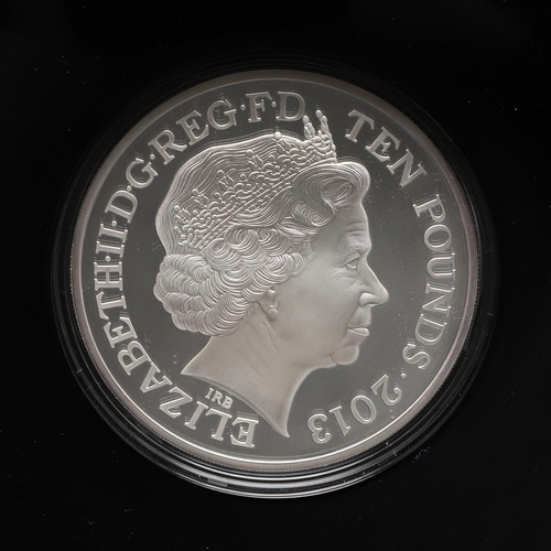 1576 - A ROYAL MINT FIVE OUNCE SILVER TEN POUND COIN, 2013. A five ounce silver proof coin celebrating the ... 