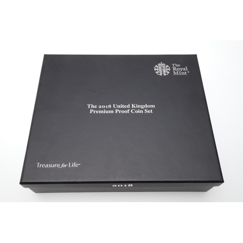 1579 - A ROYAL MINT 2018 UNITED KINGDOM PREMIUM PROOF COIN SET. A 2018 13 coin proof set with 2018 Premium ... 