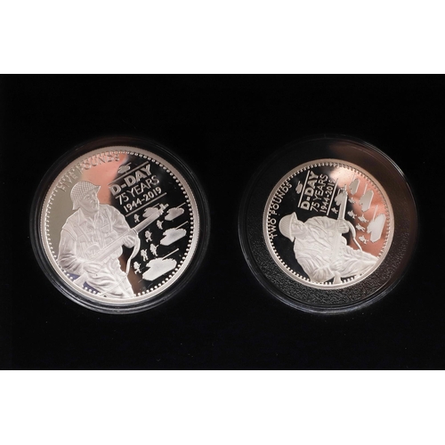 1581 - A JUBILEE MINT D DAY ANNIVERSARY THREE SILVER COIN SET. Three silver coins commemorating D-Day, Alde... 