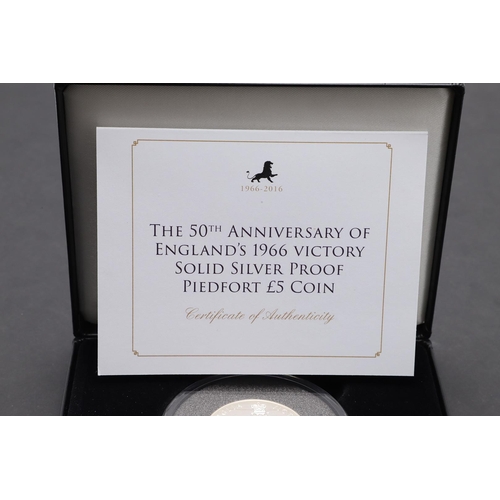 1584 - A JUBILEE MINT 1966 ANNIVERSARY COIN, TRISTAN DA CUNHA, 2016. A £5.00 coin, crowned bust r. above da... 