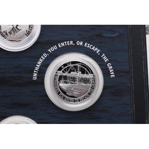 1585 - A MERCHANT NAVY BATTLE OF THE ATLANTIC SIX GOLD AND SILVER COIN SET, 2016. A collection of six coins... 