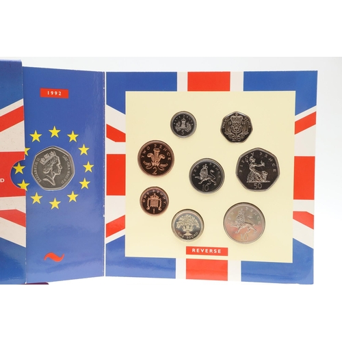 1596 - ROYAL MINT UNCIRCULATED COIN SETS FOR 1992 AND 1993 WITH THREE EC PRESIDENCY 50 PENCE PIECES. Royal ... 