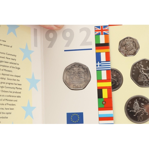 1600 - ROYAL MINT UNCIRCULATED COIN SETS FOR 1992 INCLUDING THE EC PRESIDENCY 50 PENCE PIECE. Royal Mint un... 