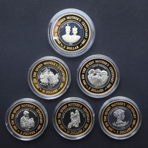 1602 - A COLLECTION OF QUEEN ELIZABETH THE QUEEN MOTHER CENTENARY COLLECTION SILVER PROOF COINS. A collecti... 