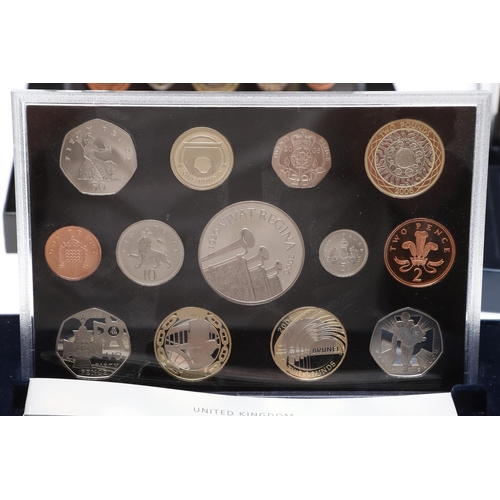 1604 - ROYAL MINT PROOF YEAR SETS FOR 2006, 2007, 2008 AND 2010. Royal Mint year sets, 13 coin set 2006, 12... 