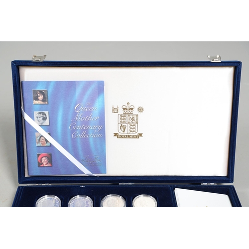 1608 - A ROYAL MINT QUEEN MOTHER CENTENARY COIN COLLECTION. A twelve coin collection containing coins from ... 