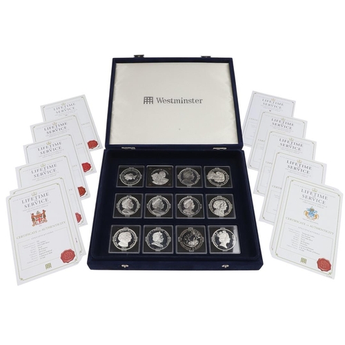 1614 - A COLLECTION OF TWELVE SILVER 'LIFETIME OF SERVICE' ISSUES, 2011. A collection of twelve silver coin... 