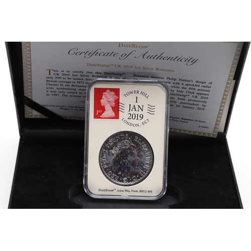 1621 - A COLLECTION OF ROYAL MINT AND OTHER SILVER ISSUES INCLUDING A 2019 BRITANNIA. A 2019 silver Britann... 