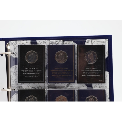 1627 - A COLLECTION OF RECENT ROYAL MINT FIFTY PENCE ISSUES. A collection including a cased pair of 2018 Pa... 