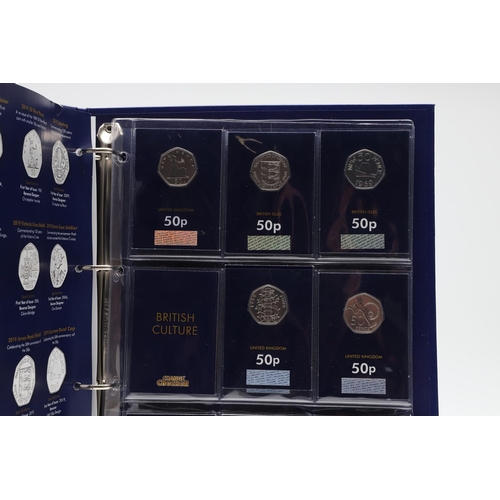 1627 - A COLLECTION OF RECENT ROYAL MINT FIFTY PENCE ISSUES. A collection including a cased pair of 2018 Pa... 