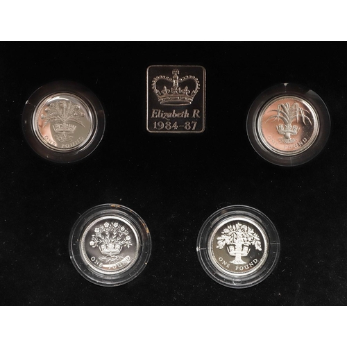 1641 - A ROYAL MINT SILVER PROOF ONE POUND COLLECTION 1984-1987. A four coin silver proof set 1984-1987, wi... 