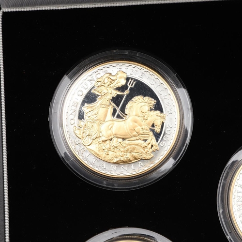 1644 - A ROYAL MINT BRITANNIA GOLDEN SILHOUETTE COLLECTION. A five coin 2006 Britannia Golden Silhouette co... 