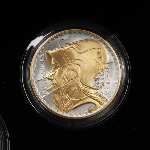 1644 - A ROYAL MINT BRITANNIA GOLDEN SILHOUETTE COLLECTION. A five coin 2006 Britannia Golden Silhouette co... 