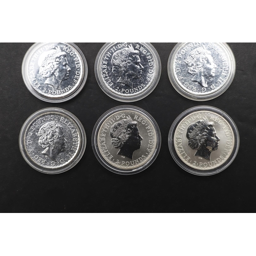 1647 - A COLLECTION OF EIGHT SILVER BRITANNIA COINS, 1998 AND LATER. A collection of eight Elizabeth II sil... 