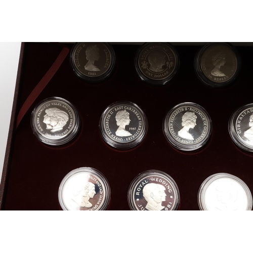 1648 - A ROYAL MINT ROYAL MARRIAGE COMMEMORATIVE COIN COLLECTION 1981. A collection of sixteen silver Crown... 