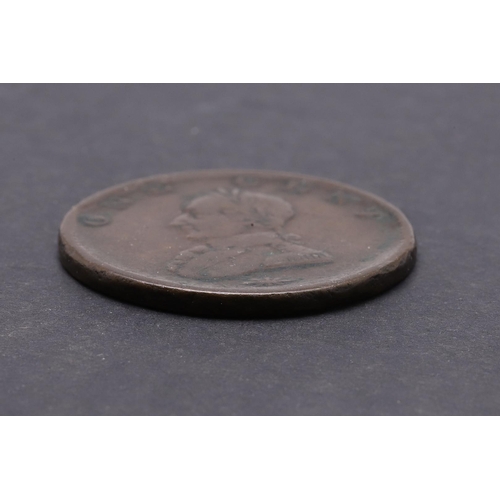 1652 - AN AMERICAN 'DOUBLE HEADED' CENT. A double headed cent, obverse with laureate bust in uniform beneat... 