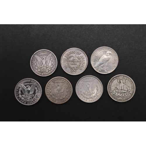 1655 - A COLLECTION OF AMERICAN DOLLARS AND COPY EXAMPLES. American Dollars for 1880, 1898, 1921 (2) and 19... 