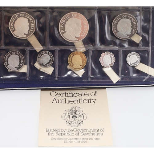 1663 - TWO SEYCHELLES 1976 YEAR SETS, SIMILAR BAHAMAS SET AND OTHERS. A Franklin Mint Commonwealth of the B... 