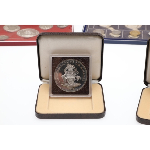 1663 - TWO SEYCHELLES 1976 YEAR SETS, SIMILAR BAHAMAS SET AND OTHERS. A Franklin Mint Commonwealth of the B... 