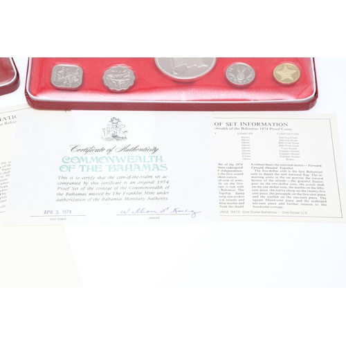 1666 - THREE BAHAMAS AND A BARBADOS PROOF COIN SET 1971, 1973 AND 1974. Bahamas proof coin sets for 1971, 1... 