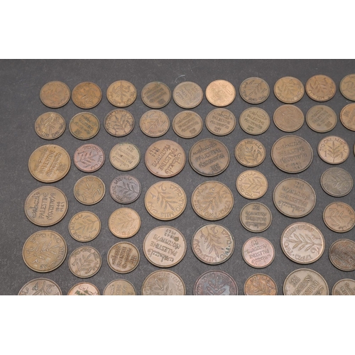 1700 - A COLLECTION OF PALESTINIAN 2 AND 1 MILS COINS. Palestine coins from the British mandate period, 2 M... 