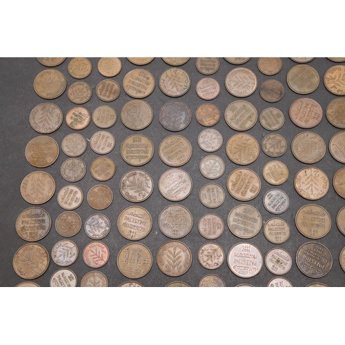 1700 - A COLLECTION OF PALESTINIAN 2 AND 1 MILS COINS. Palestine coins from the British mandate period, 2 M... 