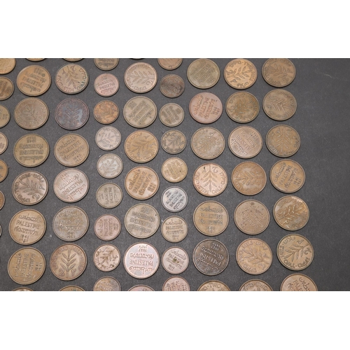 1700 - A COLLECTION OF PALESTINIAN 2 AND 1 MILS COINS. Palestine coins from the British mandate period, 2 M... 