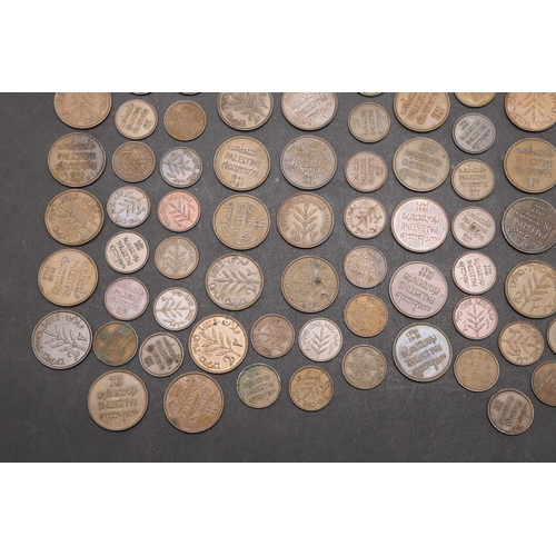 1700 - A COLLECTION OF PALESTINIAN 2 AND 1 MILS COINS. Palestine coins from the British mandate period, 2 M... 