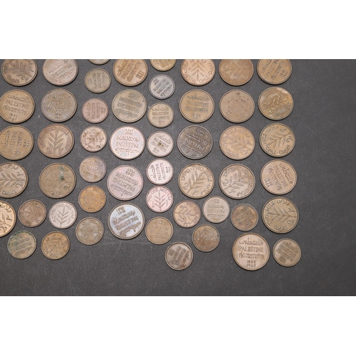 1700 - A COLLECTION OF PALESTINIAN 2 AND 1 MILS COINS. Palestine coins from the British mandate period, 2 M... 