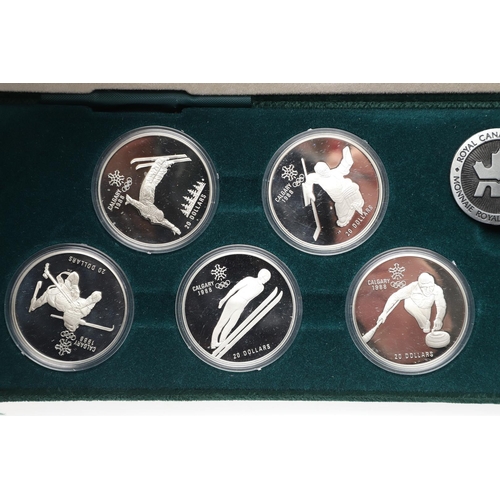 1707 - A CANADIAN OLYMPIC TEN COIN SET, 1988. A collection of ten Canadian sterling silver proof coins, 198... 