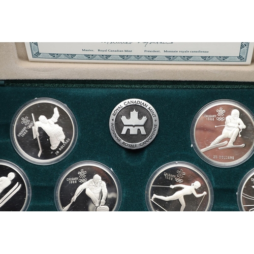 1707 - A CANADIAN OLYMPIC TEN COIN SET, 1988. A collection of ten Canadian sterling silver proof coins, 198... 