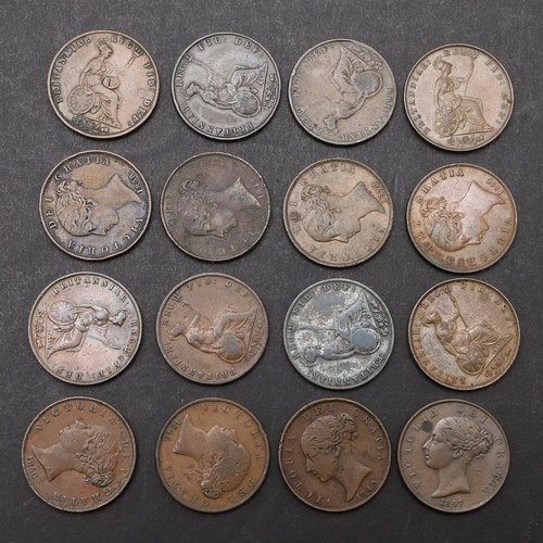 1720 - A NEAR COMPLETE DATE RUN OF EARLY VICTORIAN COPPER HALFPENNIES, 1838 - 1859. Victorian Copper halfpe... 