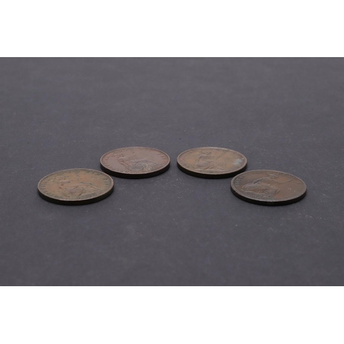 1721 - FOUR WILLIAM IV HALFPENNIES, 1831, 1834 AND 1837. William IV copper halfpenny, bare head r. dated 18... 