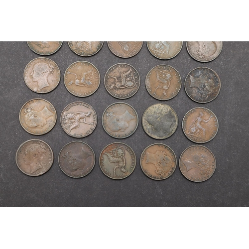 1723 - A DATE RUN OF QUEEN VICTORIA FARTHINGS. 1838 - 1859. Queen Victoria Farthings, bare head bust l. Rev... 