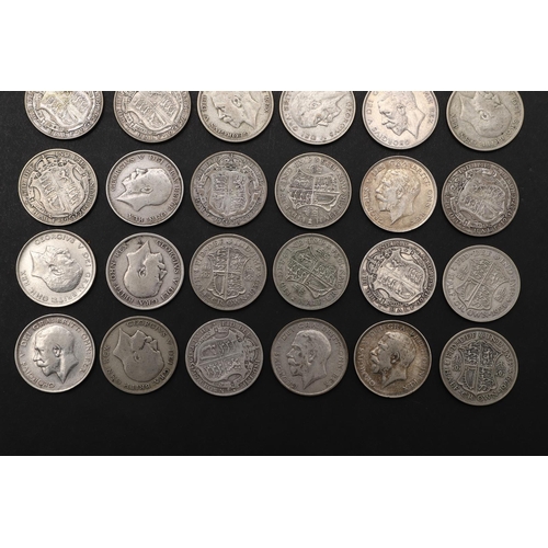 1728 - A COLLECTION OF GEORGE V HALFCROWNS 1911 -1936. George V Halfcrowns bare head l. crowned shield in g... 