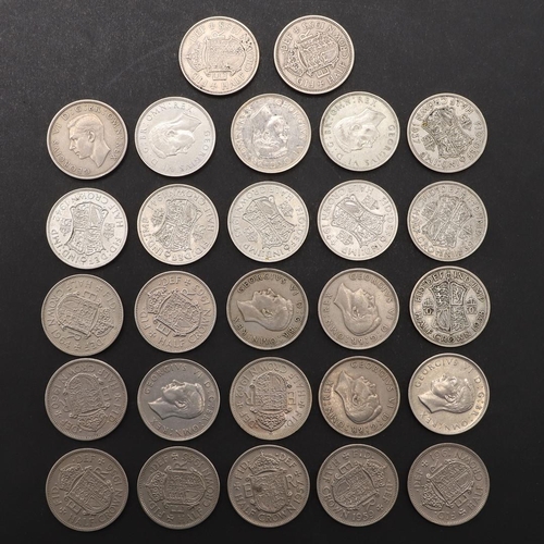 1729 - A COLLECTION OF GEORGE VI AND LATER HALFCROWNS, 1937 - 1964. Predecimal halfcrowns for George VI and... 