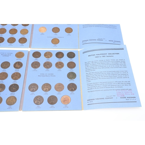 1735 - THREE WHITMAN FOLDERS OF HALFPENNIES, 1860 AND LATER. Three Whitman folders. Halfpennies 1860-1901, ... 