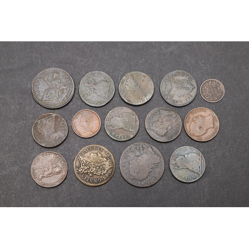 1738 - A COLLECTION OF CHARLES II AND LATER COPPER. Charles II Farthings 1672, 1674, 1675. George III Farth... 