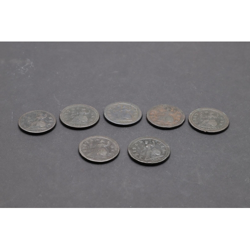 1741 - A DATE RUN OF GEORGE I COPPER HALFPENNIES, 1718 - 1724. George I halfpennies, mostly second issue, s... 