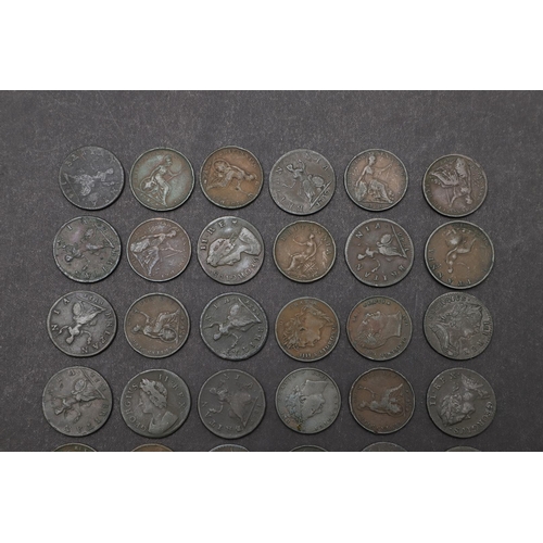 1743 - A COLLECTION OF FARTHINGS GEORGE II TO WILLIAM IV. Farthings: 1730, 1731, 1732, 1733, 1734, 1735, 17... 