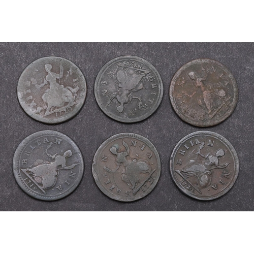 1744 - A COLLECTION OF GEORGE I SECOND ISSUE FARTHINGS 179-1724. Second issue farthings, draped and cuirass... 