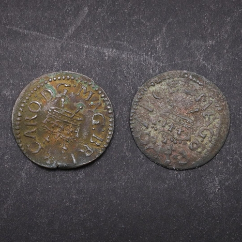 1745 - A JAMES I HARRINGTON TYPE FARTHING AND SIMILAR RICHMOND TYPE, 1603 AND 1625. A James I Harington Far... 