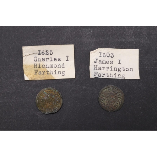 1745 - A JAMES I HARRINGTON TYPE FARTHING AND SIMILAR RICHMOND TYPE, 1603 AND 1625. A James I Harington Far... 