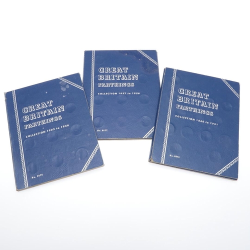 1750 - THREE WHITMAN FOLDERS, FARTHINGS, 1902 AND LATER. Three Whitman folders, Farthings 1860-1901, 1902-1... 