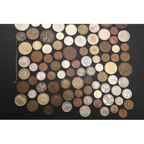 1755 - A MIXED COLLECTION OF SILVER AND OTHER COINS TO INCLUDE CROWNS. A mixed collection of coins to inclu... 