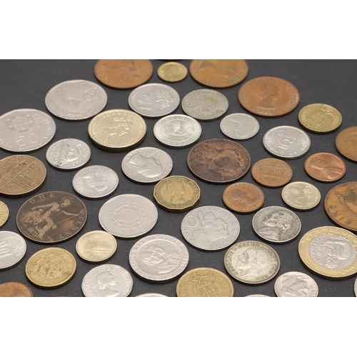 1755 - A MIXED COLLECTION OF SILVER AND OTHER COINS TO INCLUDE CROWNS. A mixed collection of coins to inclu... 