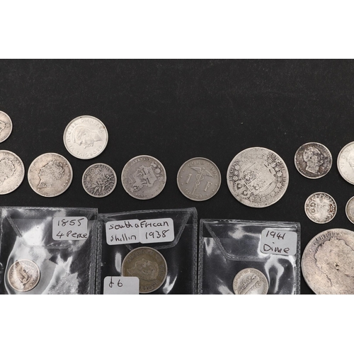 1755 - A MIXED COLLECTION OF SILVER AND OTHER COINS TO INCLUDE CROWNS. A mixed collection of coins to inclu... 