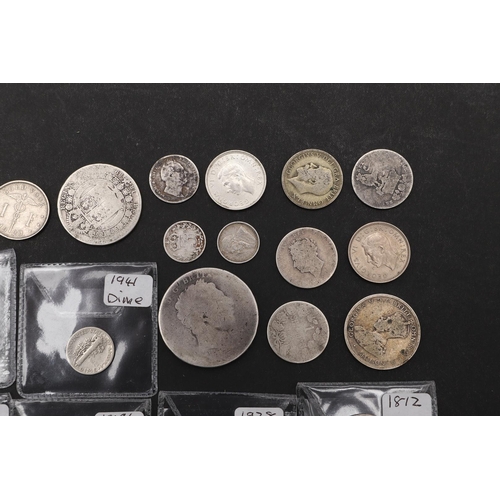 1755 - A MIXED COLLECTION OF SILVER AND OTHER COINS TO INCLUDE CROWNS. A mixed collection of coins to inclu... 